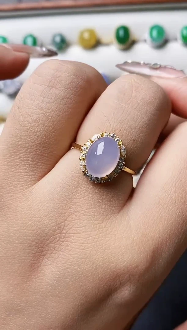 银S925镶嵌戒指翡翠7075