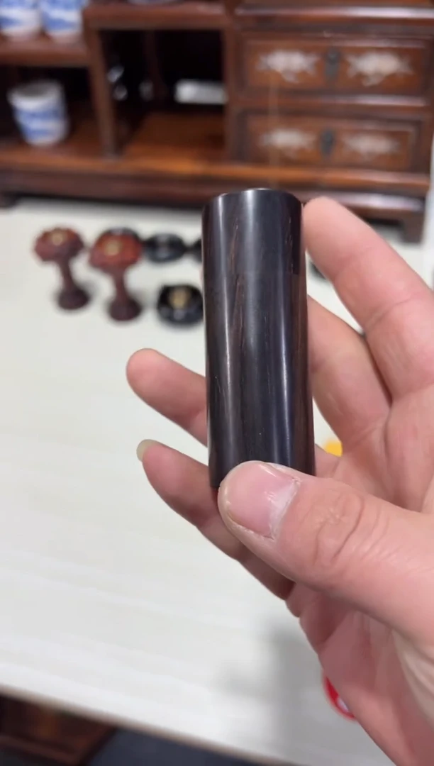 木木 乌木紫光檀中号牙签罐