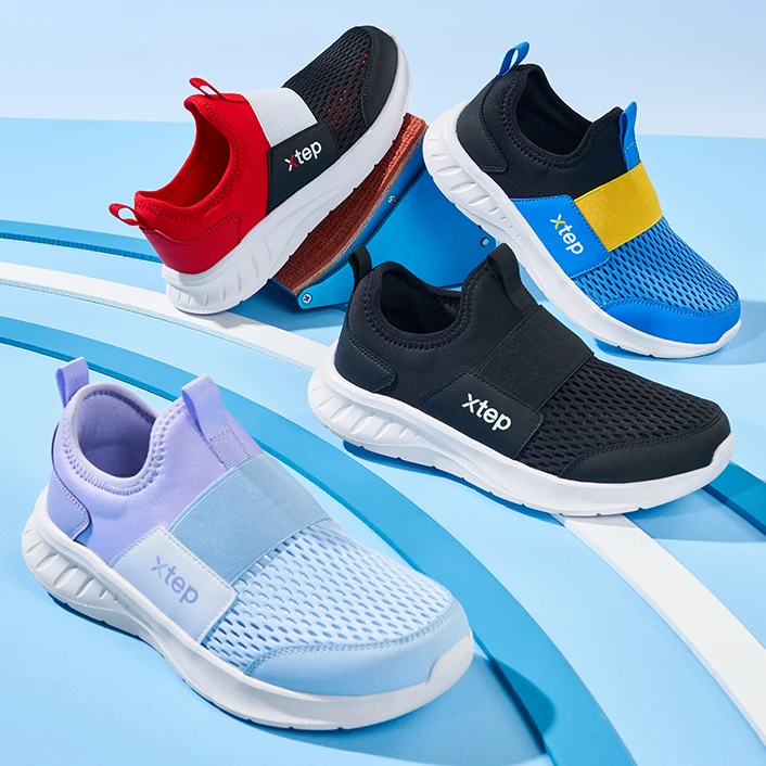 儿童夏季新款跑步鞋中大童透气轻便一脚蹬运动鞋676216119268