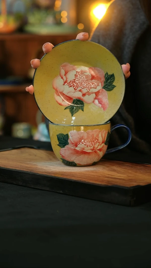 杯手绘心瓷陶瓷浮力