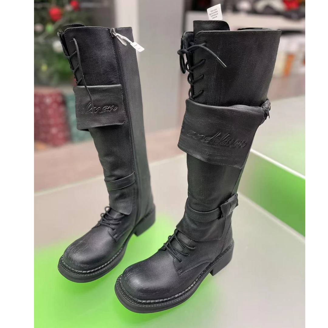 ANNANDELMAN皮带扣复古绑带长靴