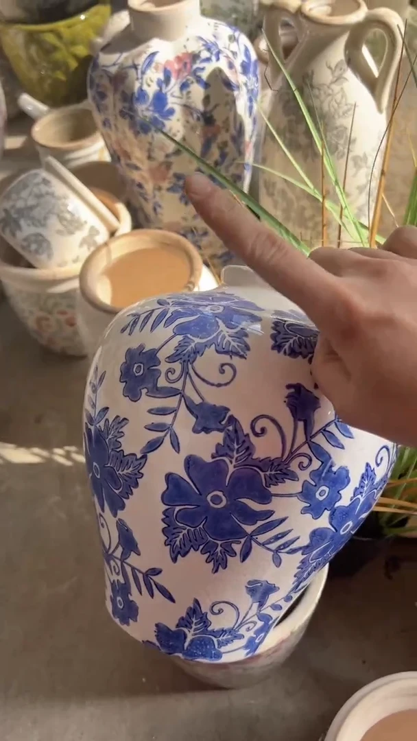 【闪购商品】陶瓷花盆高23cm内口5.5cm