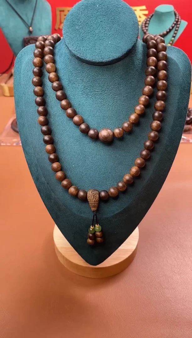 【闪购商品】沉香手串Y沉水芽庄黄棋玉化瘤疤08*108设计款