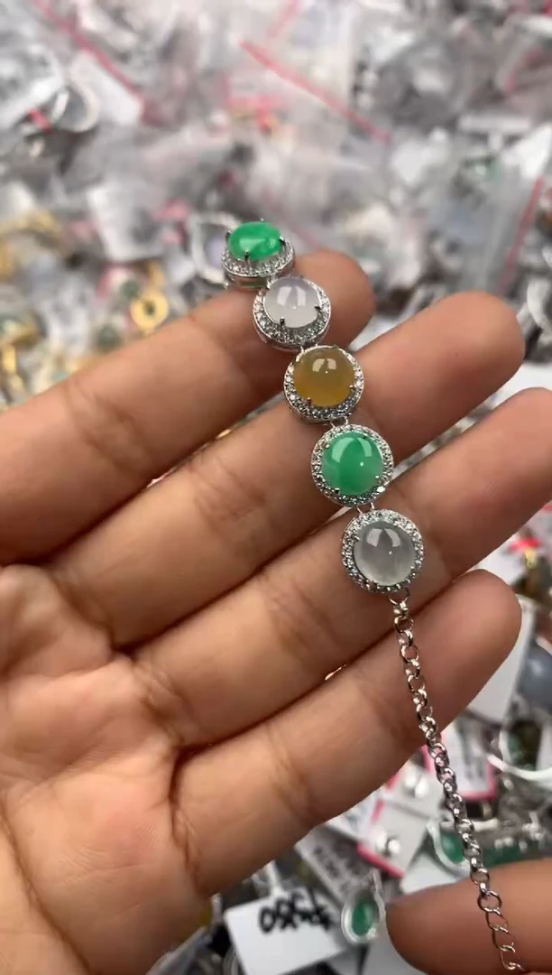 银S925镶嵌戒指翡翠444----1