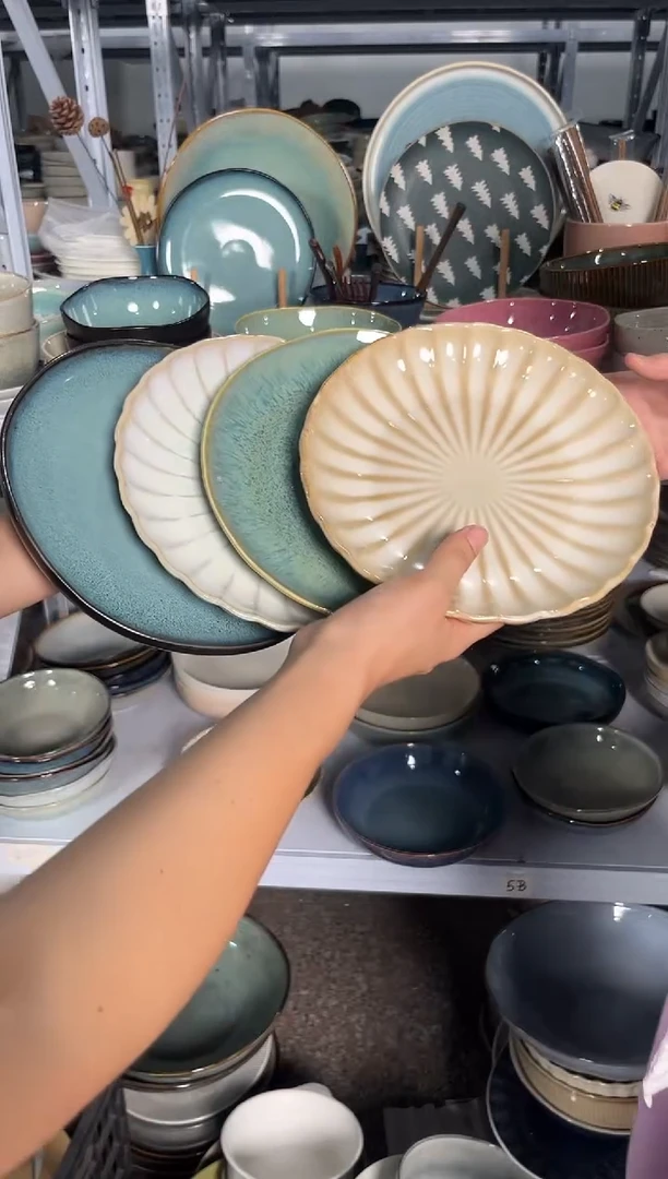 陶瓷外贸尾货瑕疵满20包邮X4 小盘组合