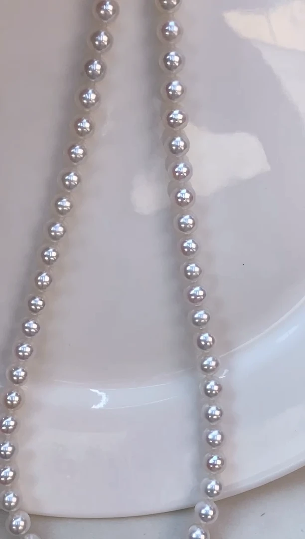 项链18K金镶嵌淡水珍珠6-7