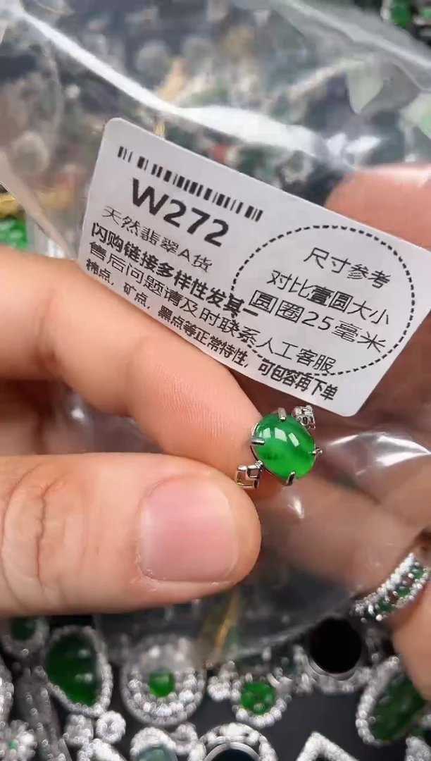 颈饰未镶嵌翡翠W272戒指 有色花