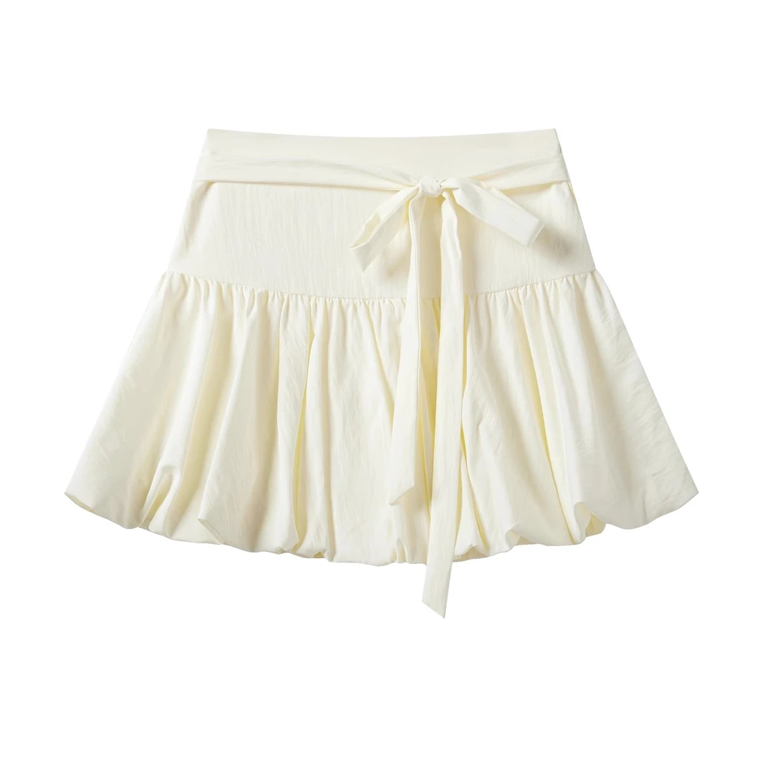 羊城故事-芭蕾风蝴蝶结绑带半身裙夏季氛围感a字短裙Y50449633