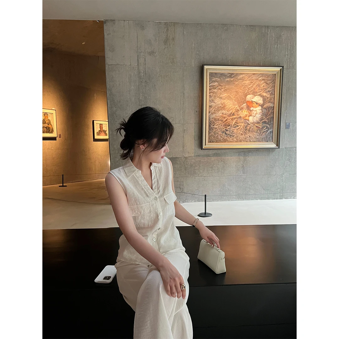 Lilpera【清仓福利】夏季轻薄亚麻马夹X513