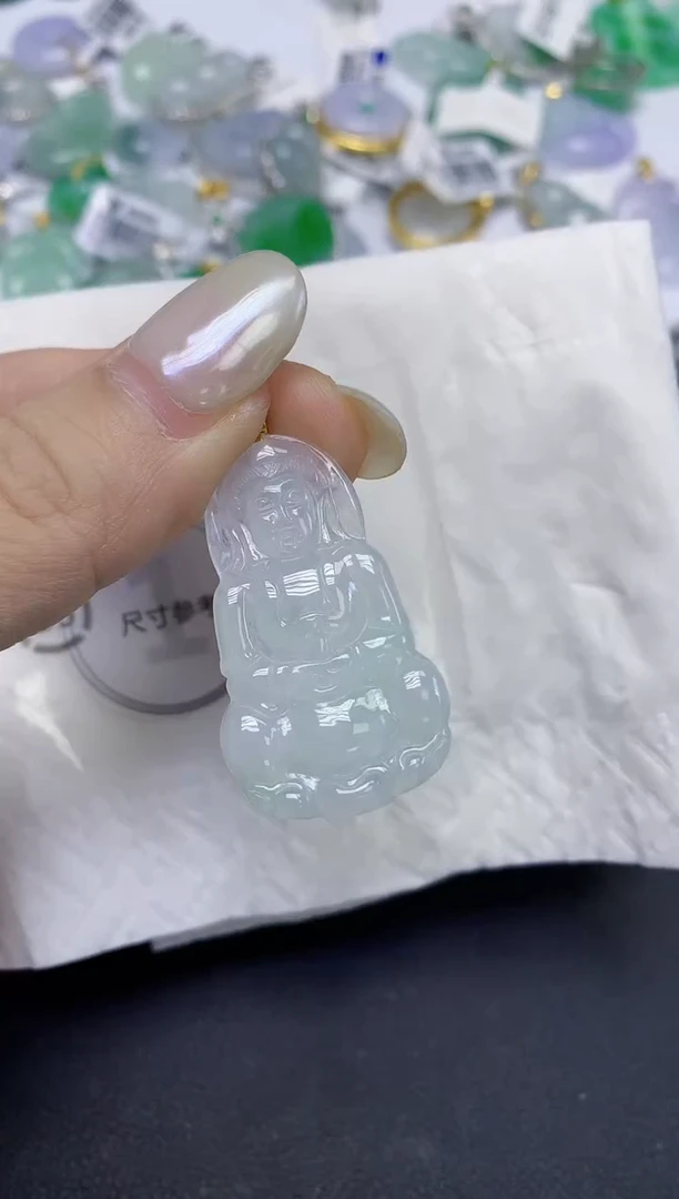 颈饰18K金镶嵌翡翠天然缅甸翡翠A货百元以上9元证书费自理