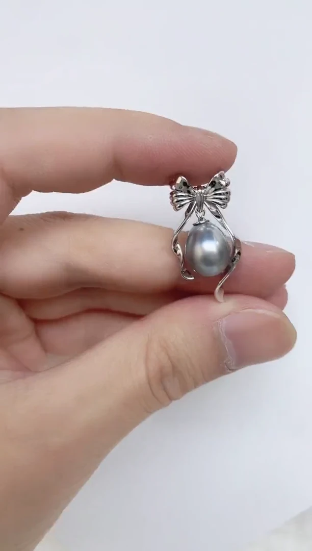 银S925镶嵌海水珍珠颈饰海水珍珠吊坠