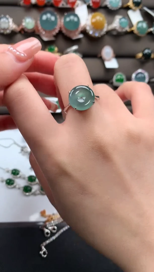 【闪购商品】翡翠戒指银S925镶嵌154154
