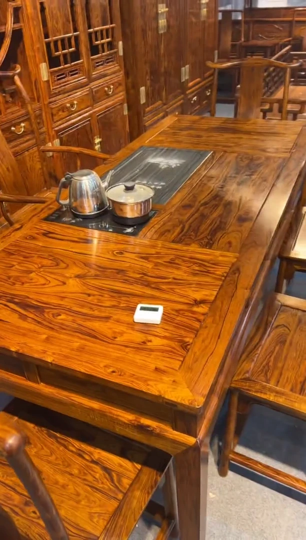 【闪购商品】花梨木类木雕茶桌一套