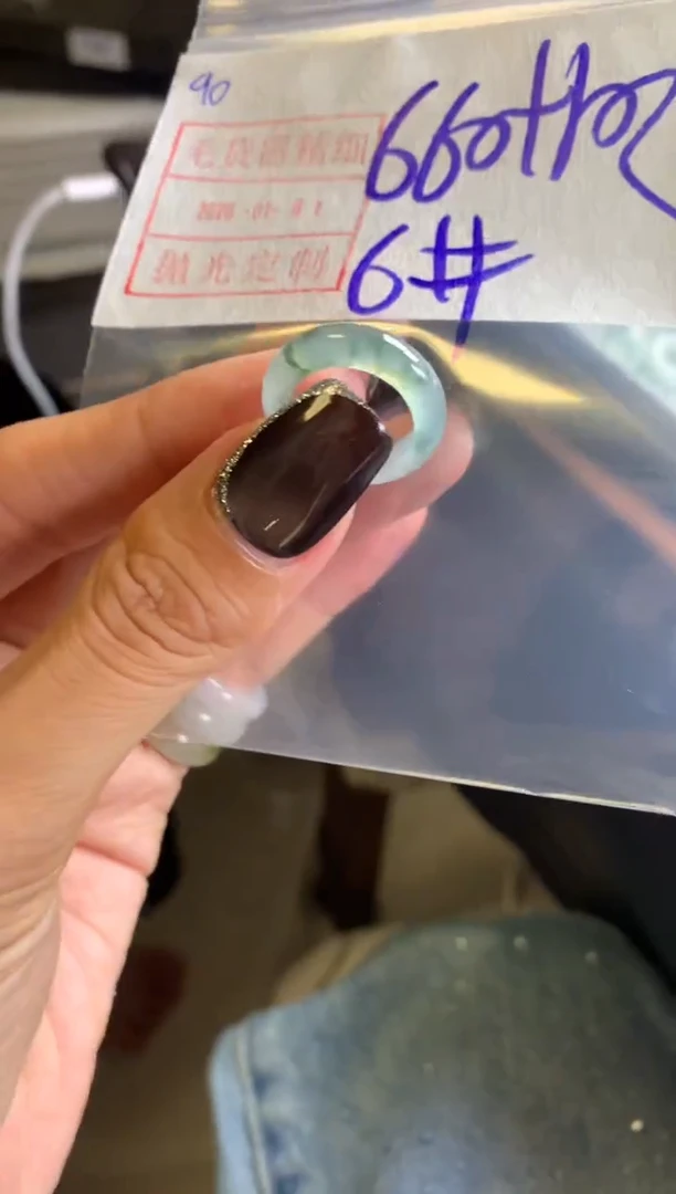 未镶嵌定制翡翠90戒圈6*670元毛货需精抛光发