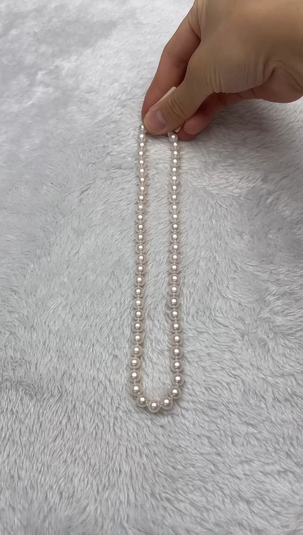 海水珍珠银S925镶嵌项链AK7-7.5mm