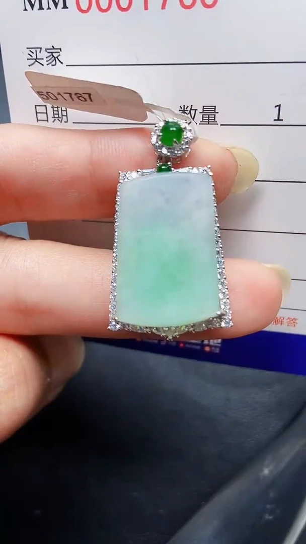 翡翠银S925镶嵌颈饰17760