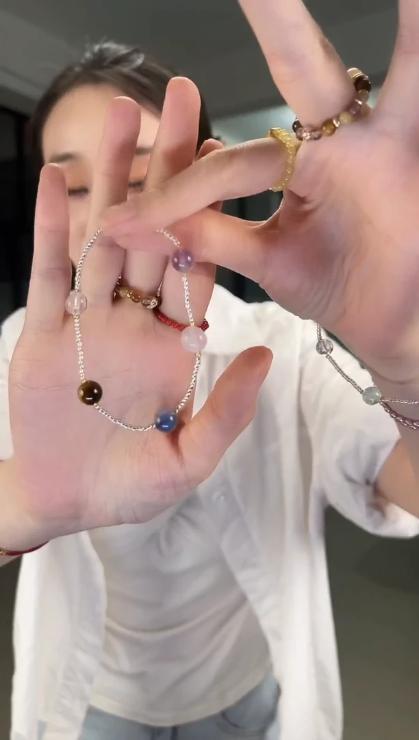 水晶手链合金五行水晶手链