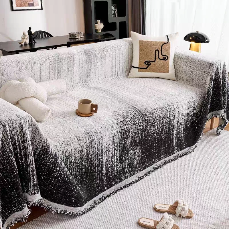 印象流苏沙发盖布四季通用防滑防猫抓沙发巾套罩坐垫沙发巾全盖布