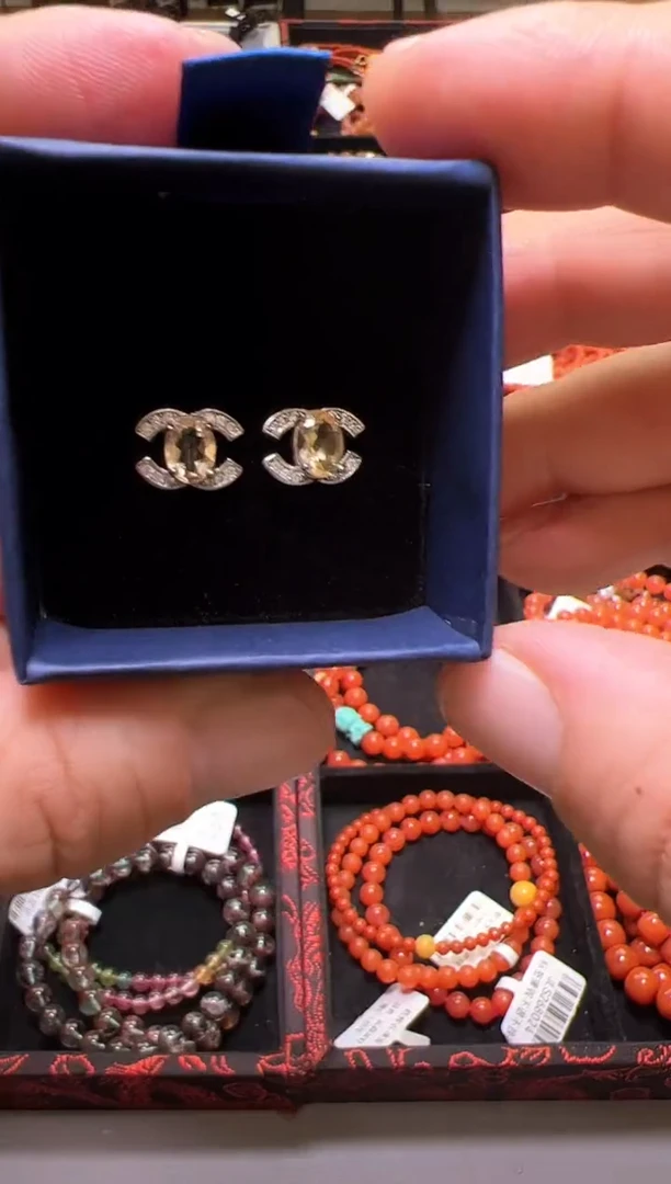 【闪购商品】黄晶耳饰未镶嵌黄水晶耳饰