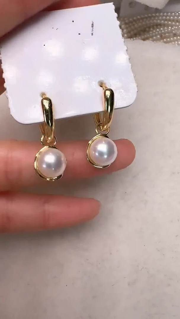 【闪购商品】淡水珍珠耳饰合金金色耳扣