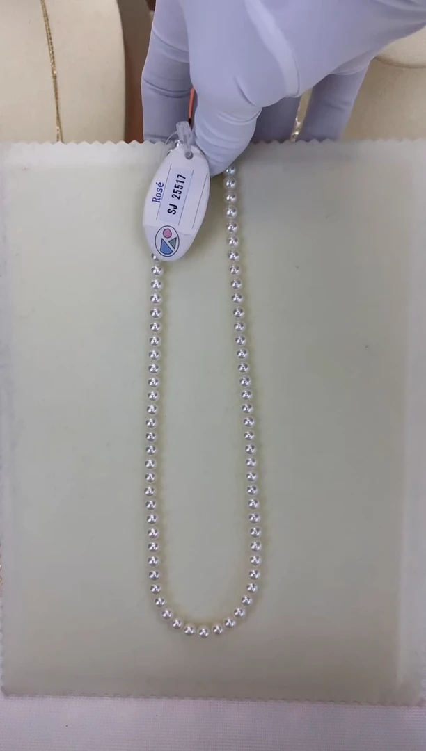 银S925镶嵌DA海水珍珠 GD067 5.5-6 rose串链带sj大证