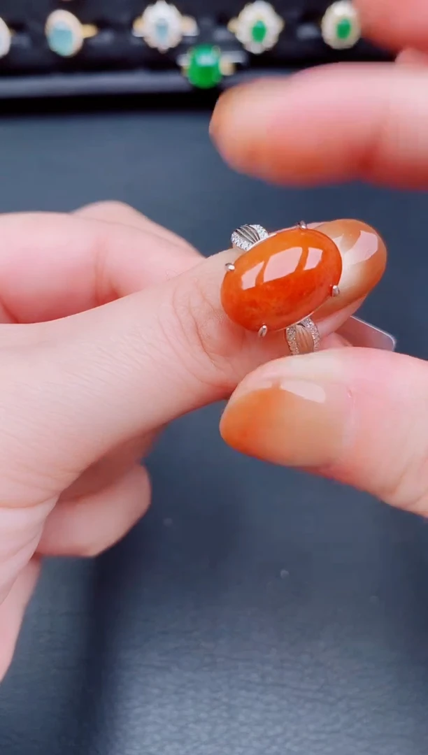 【闪购商品】翡翠戒指银S925镶嵌天然a货翡翠99