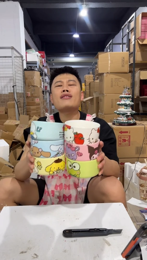 瓷片三利鸥碗6件套 陶瓷