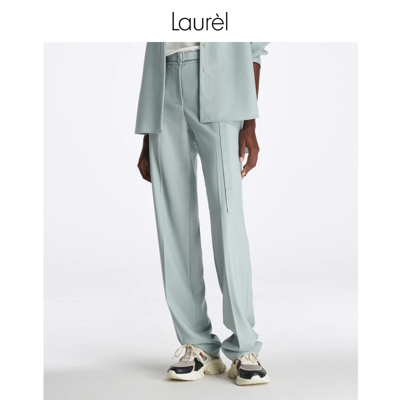【粉丝专享】Laurel云溪蓝直筒西装裤女LWL341K04900