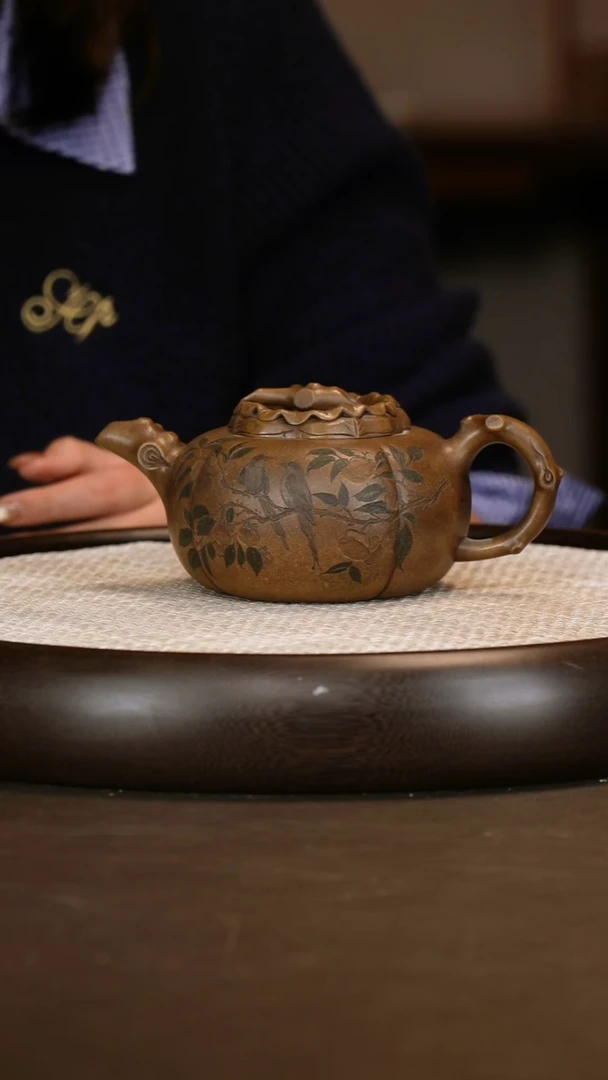 【赵小俊】柿子壶 青铜泥 400c+寿桃杯+公道杯+画