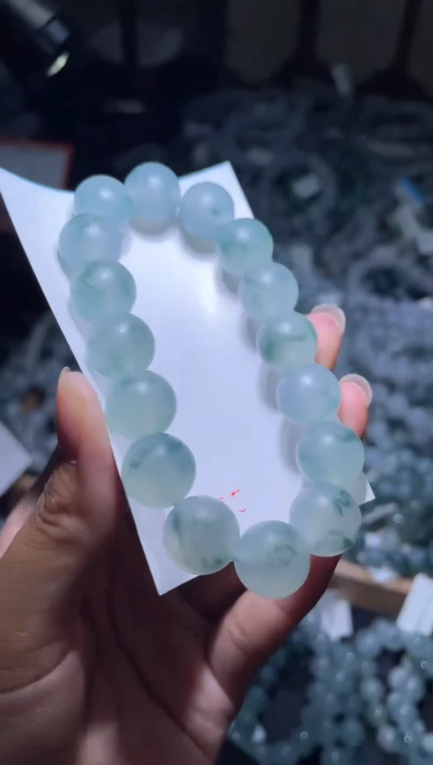 未镶嵌定制翡翠外****》天然缅甸翡翠手串95