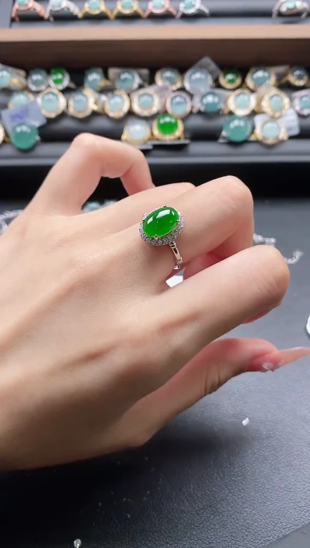 【闪购商品】翡翠戒指银S925镶嵌51151