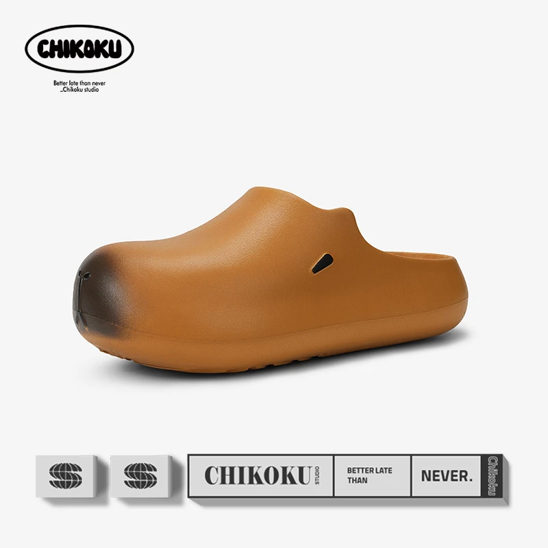 chikoku4.5cm卡皮巴拉女夏季居家室内外穿软底男防滑包头两穿拖鞋