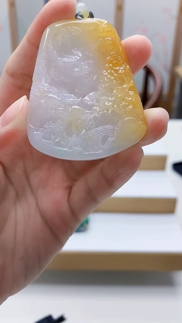 未镶嵌定制翡翠5161lr-毛货挂件25