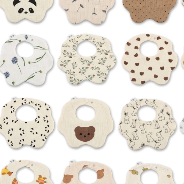 闪姐推荐纱布卡通口水巾