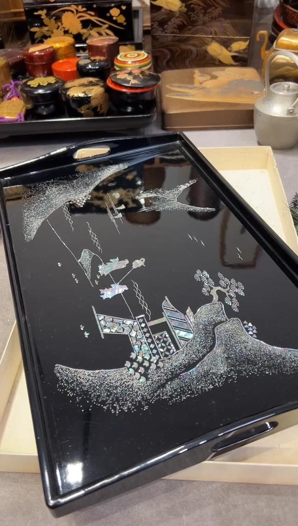 螺钿 长托盘 大漆漆器大漆漆器