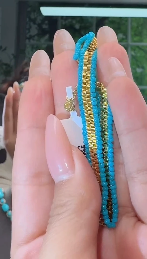 银S925镶嵌绿松石手链手链