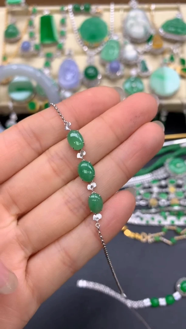 【闪购商品】翡翠手链18K金镶嵌131-中国好珍宝