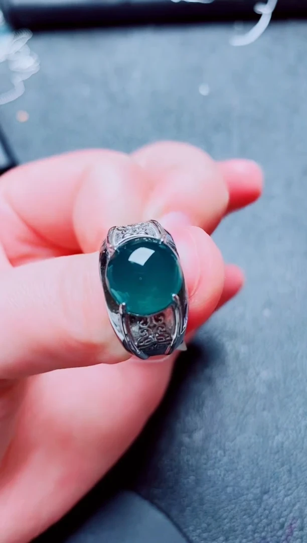 银S925镶嵌戒指翡翠111