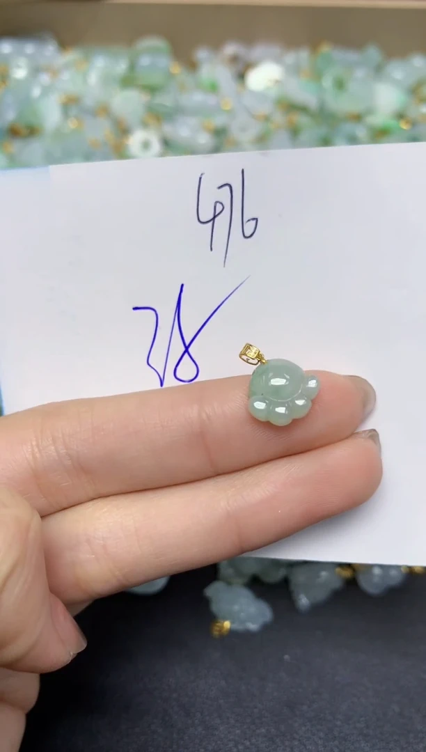 【闪购商品】翡翠颈饰18K金镶嵌天然翡翠A货