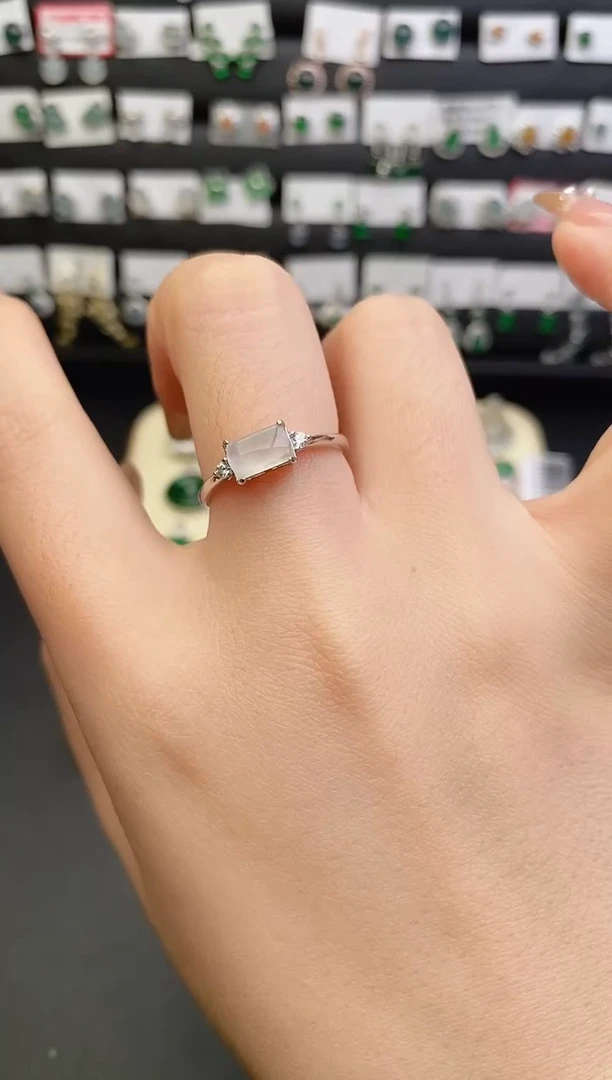 银S925镶嵌戒指翡翠0