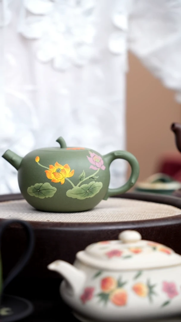 茶壶紫砂豆青砂苹果