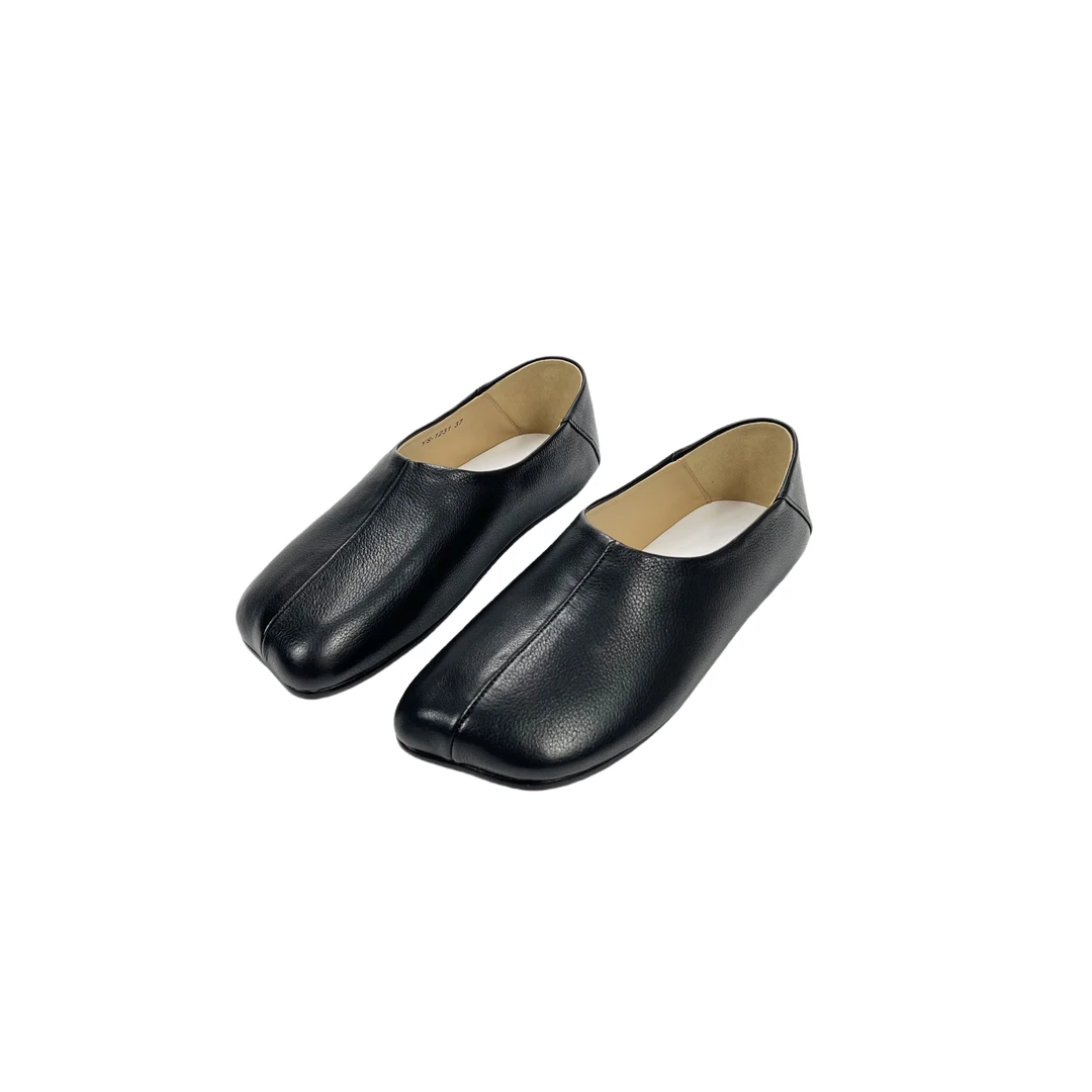 苹果头可踩跟一脚蹬乐福鞋