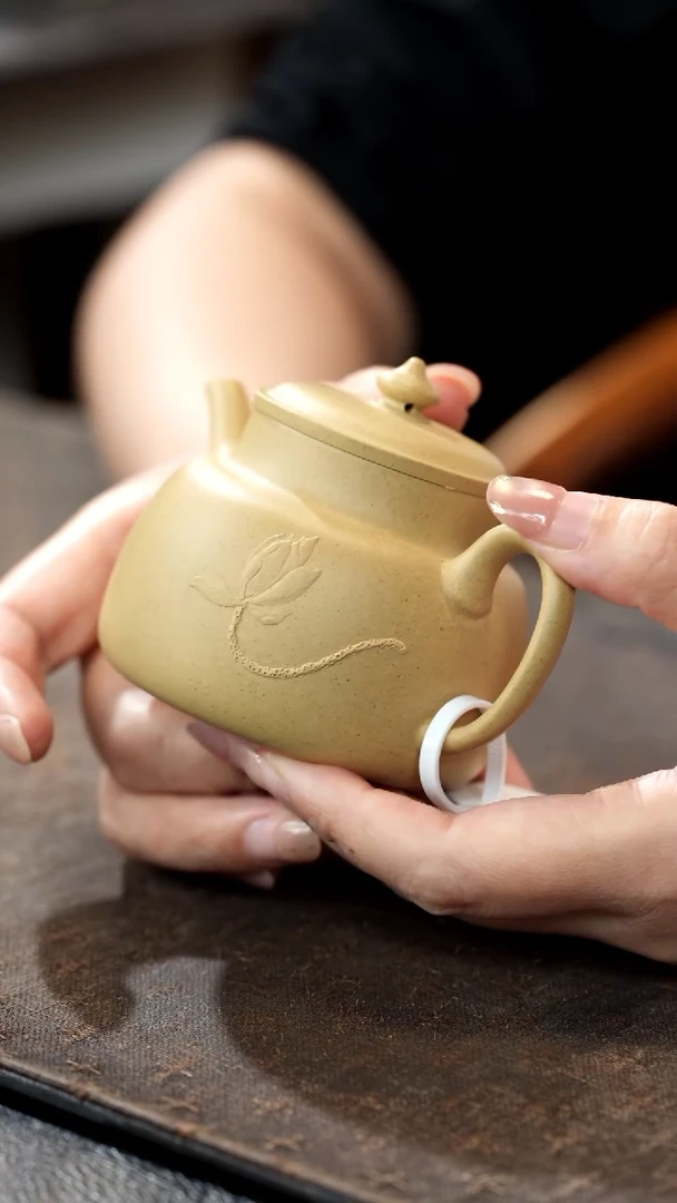 茶壶紫砂本绿小金汇荷花120cc