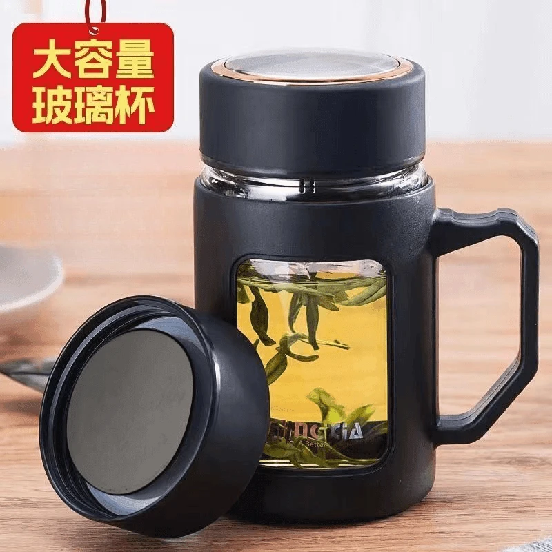 家用商务带把手大容量带手柄办公室男女玻璃水杯子