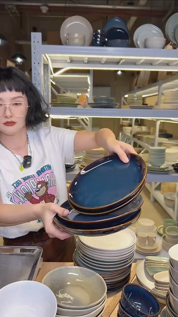 瓷293外贸尾货高温釉下彩餐具默认微瑕