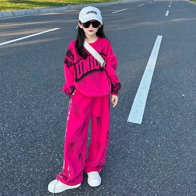 女童运动套装秋季2025新款洋气时髦大童潮酷穿搭女孩网红炸街秋装