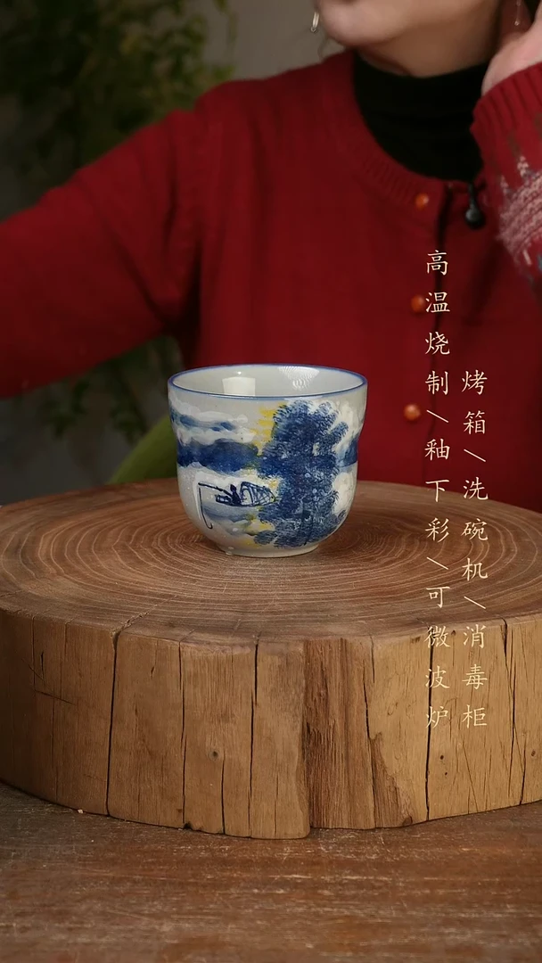 碗瓷景德镇手工手绘高温瓷釉下彩