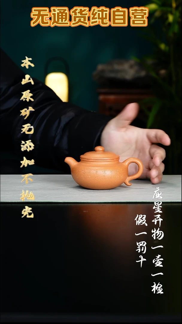 茶壶紫砂至纯宝山黄金段仿古200cc