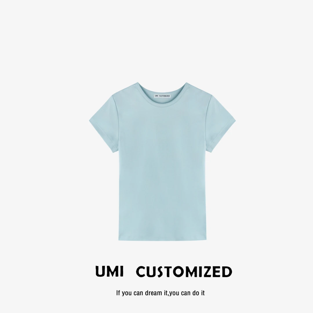 UMI "小飞袖"2025春款纯色修身高弹圆领百搭t恤U5003