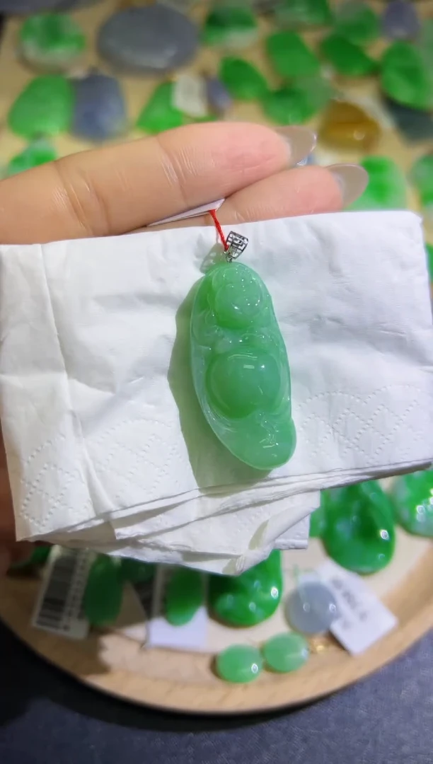 【闪购商品】翡翠颈饰18K金镶嵌 Q缅料A货翡翠/支持复检/一件